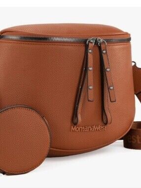 MontanaWest Pebbled Leather Crossbody Bag in Cognac